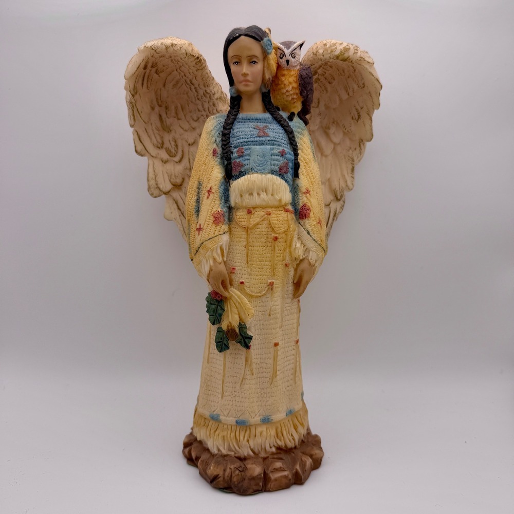 Vintage House of Lloyd Owl Maiden Angel Figurine 1997 Southwestern Folk‎ Art